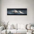 Dramatische Seelandschaft Grosse Ozeanwellen Dunkle Wolken Und Heller Wellenkamm