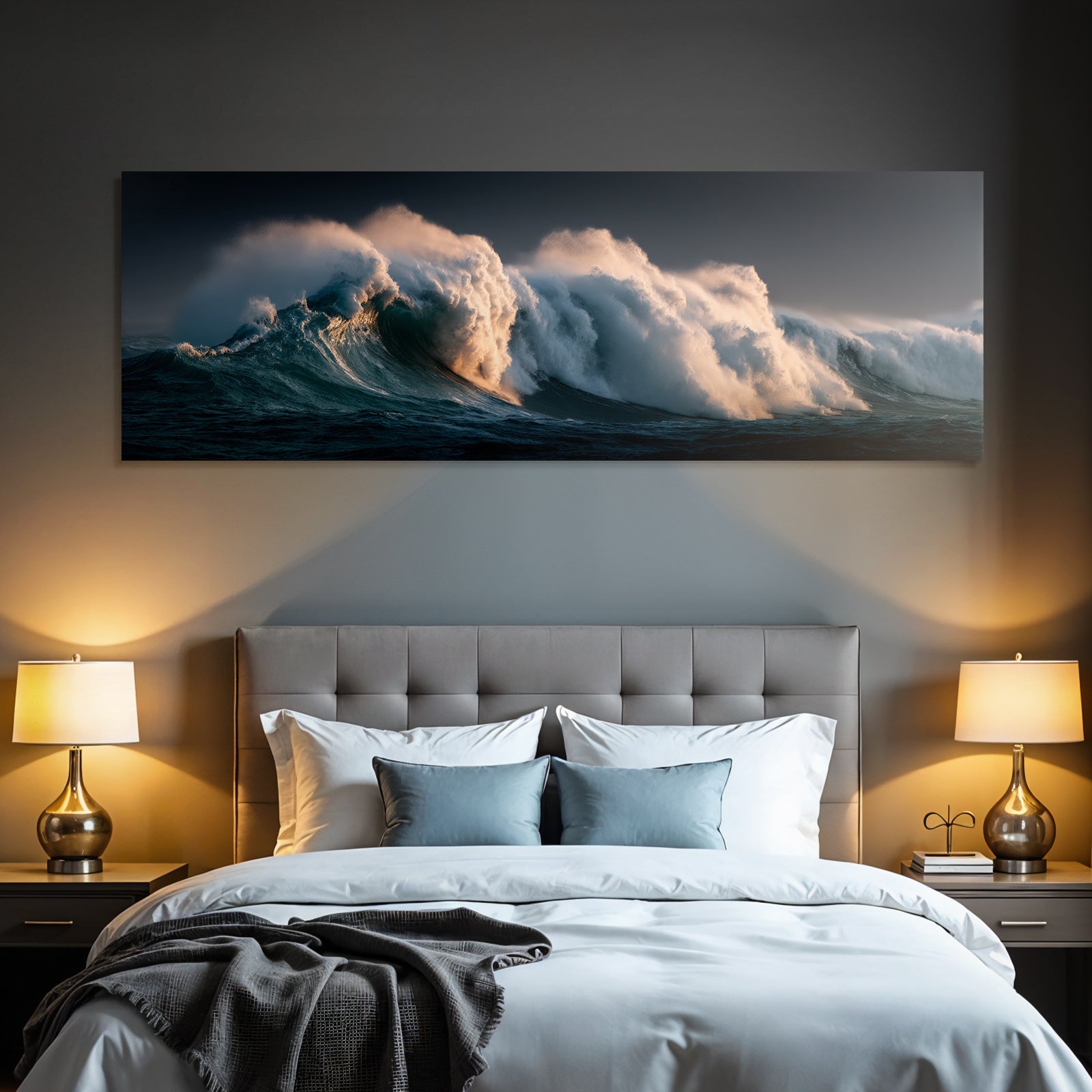 Dramatische Sturmwellen Am Meer