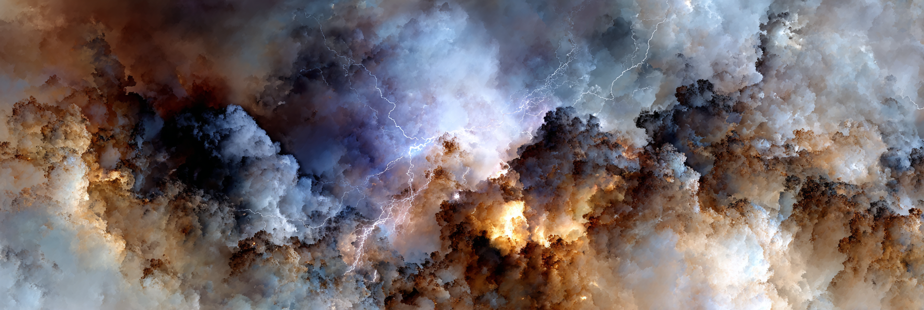 Dramatische Wolkenszene Mit Energieblitzen | Nahaufnahmen | Natur