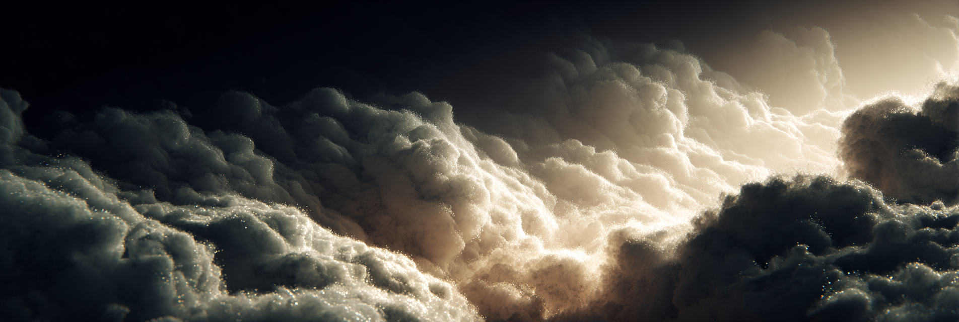 Fluffige Beleuchtete Wolkenlandschaft | Nahaufnahmen | Natur