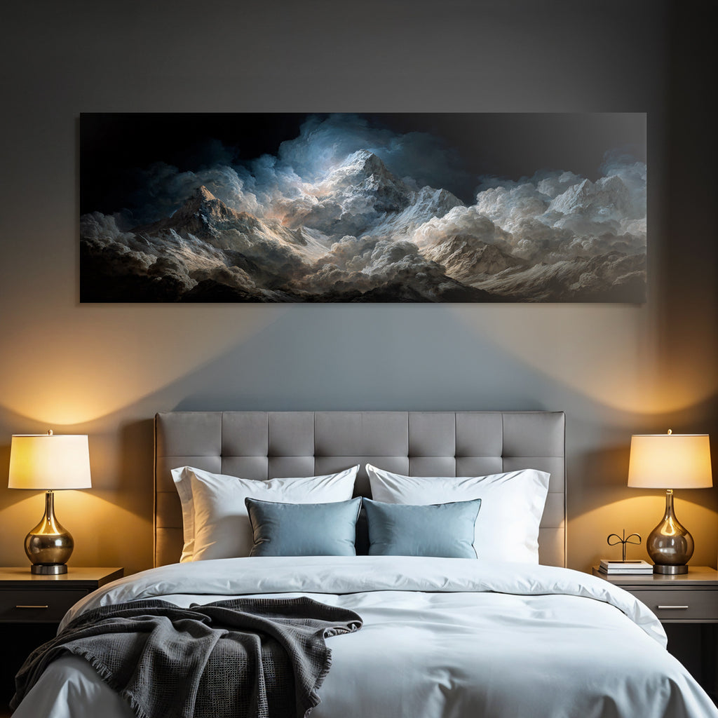 Mystische Berglandschaft Mit Zerklüfteten Spitzen Und Nebel