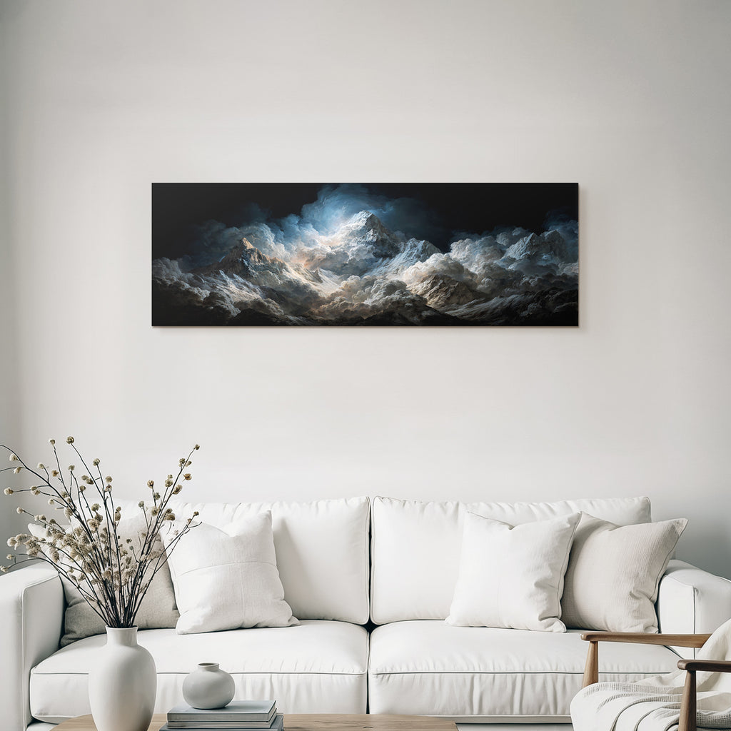 Mystische Berglandschaft Mit Zerklüfteten Spitzen Und Nebel