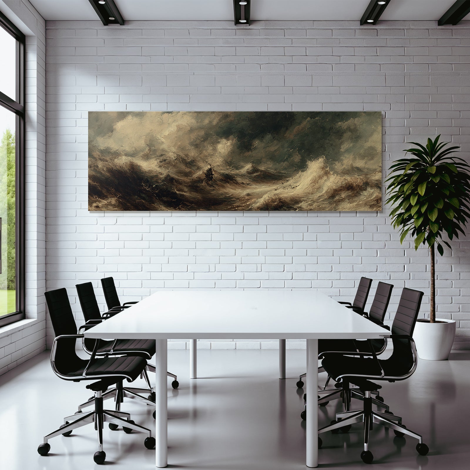 Schiff Im Sturmmeer Unter Dunklen Wolken