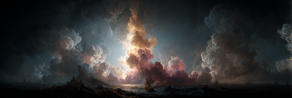 Sturmhafte Segelfahrt Im Glutroten Himmel | Nahaufnahmen | Natur