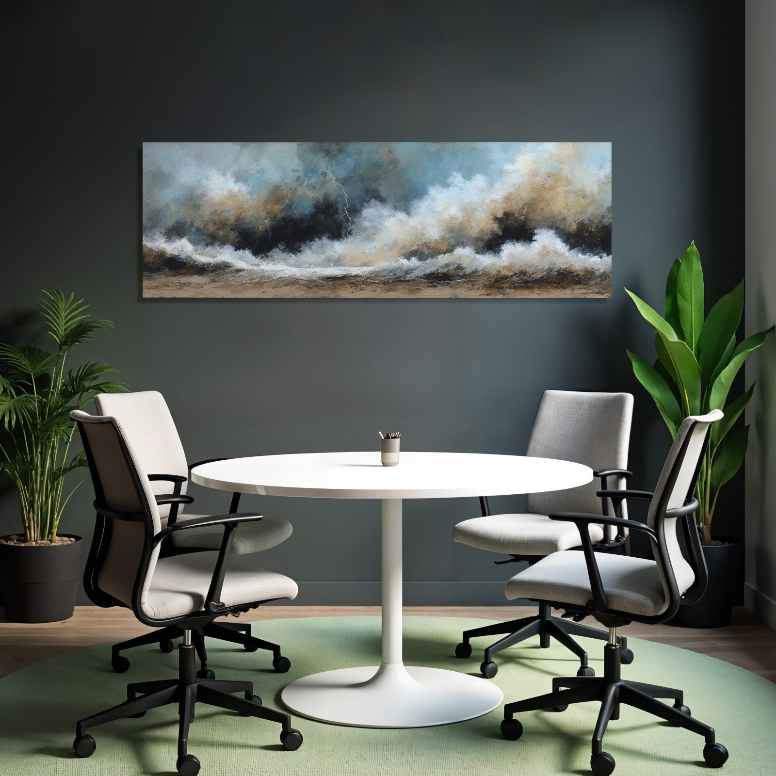 Sturmige Meereslandschaft Mit Tosenden Wellen