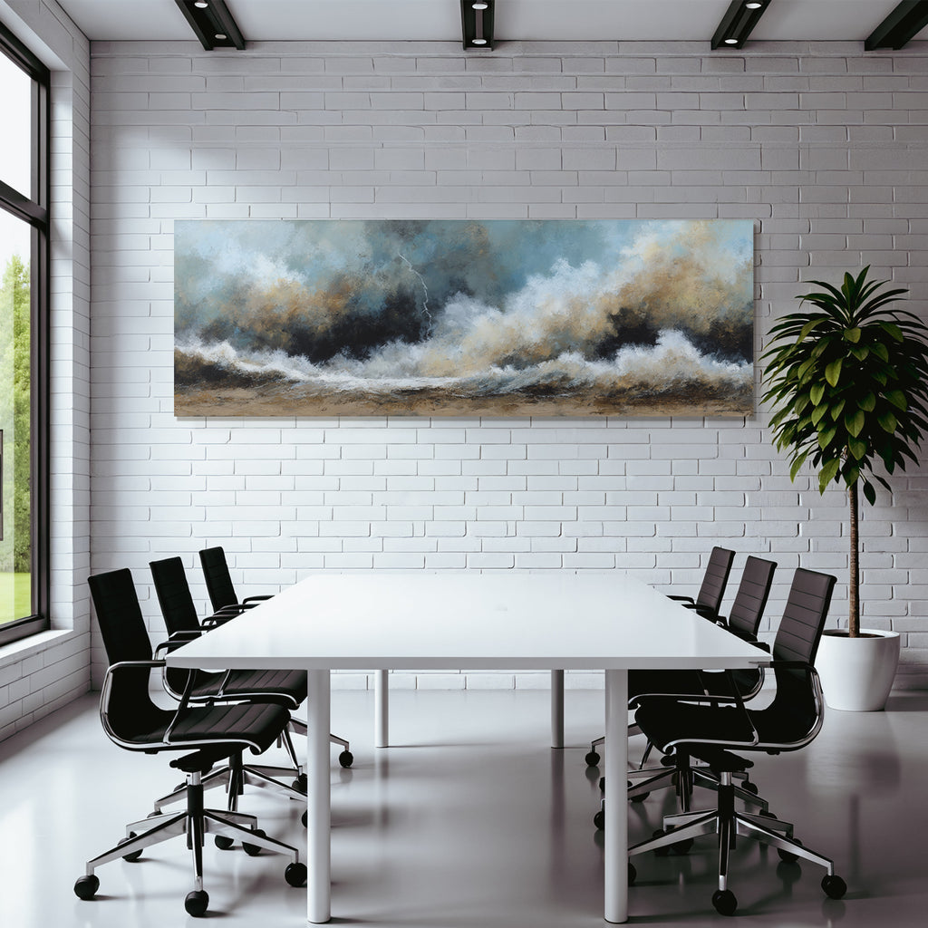 Sturmige Meereslandschaft Mit Tosenden Wellen