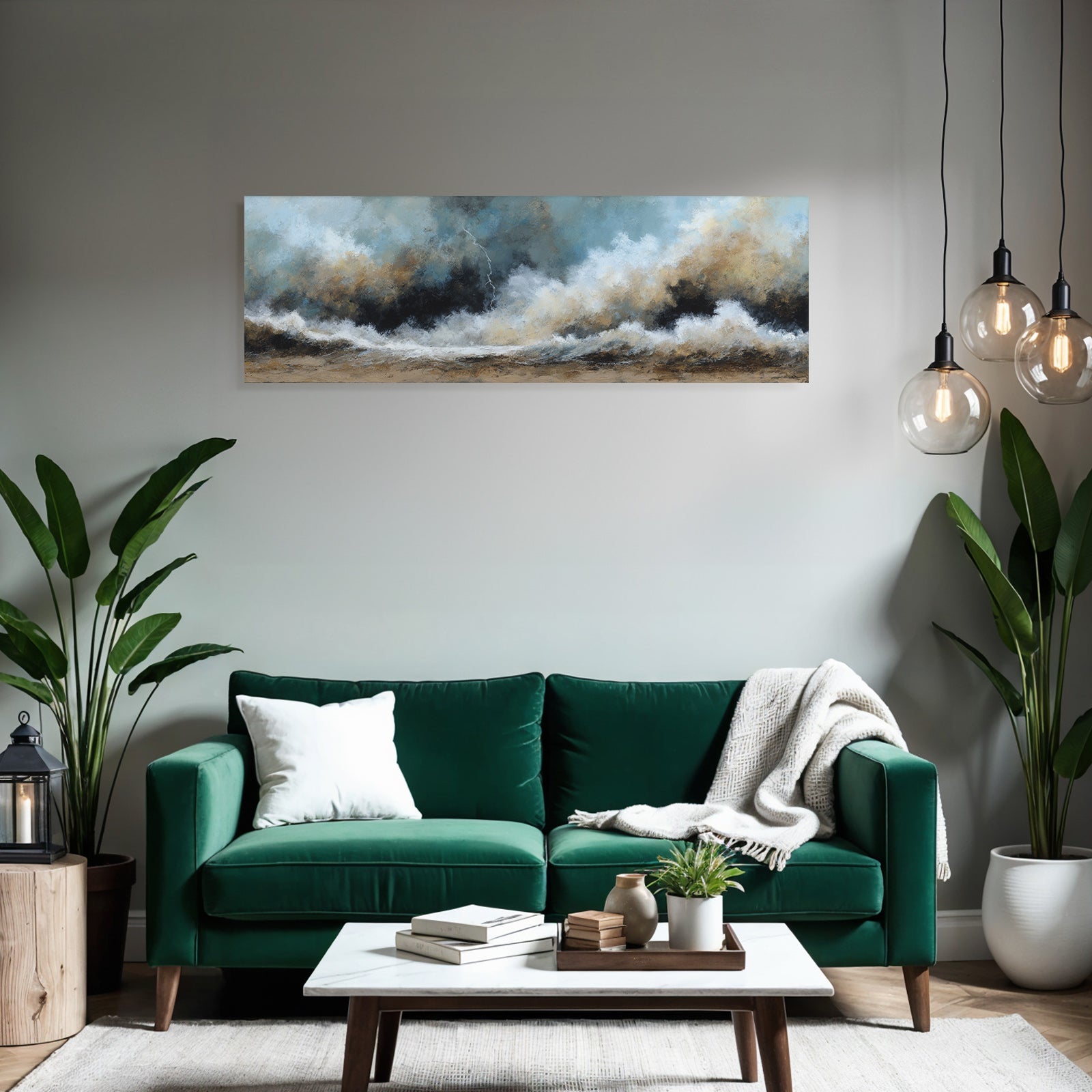 Sturmige Meereslandschaft Mit Tosenden Wellen
