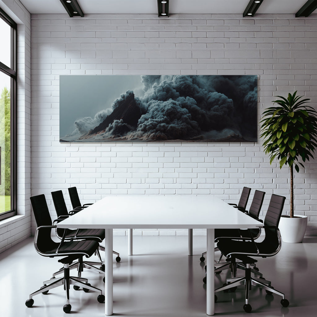 Vulkanausbruch Über Staubige Landschaft