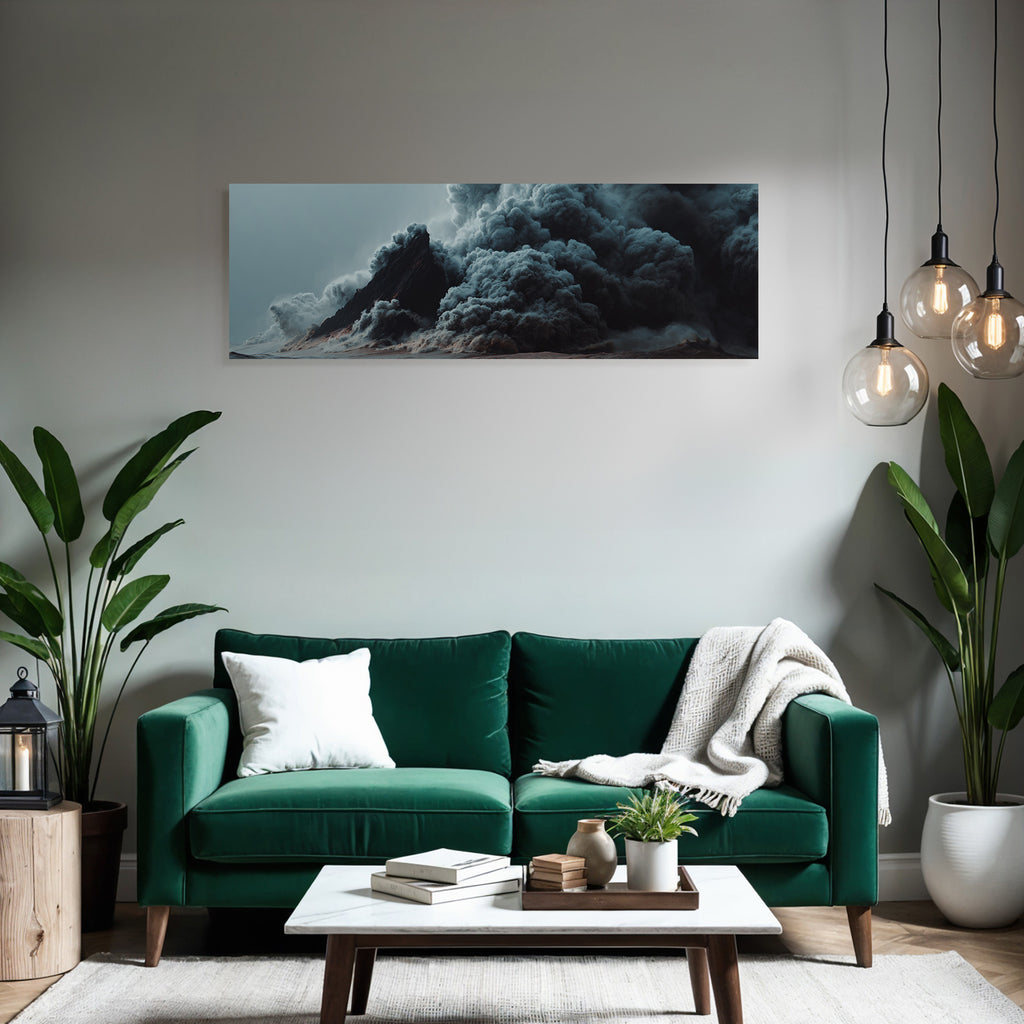 Vulkanausbruch Über Staubige Landschaft