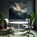 Dramatische Meerlandschaft Mit Grossen Wellen Und Wirbelnden Wolken
