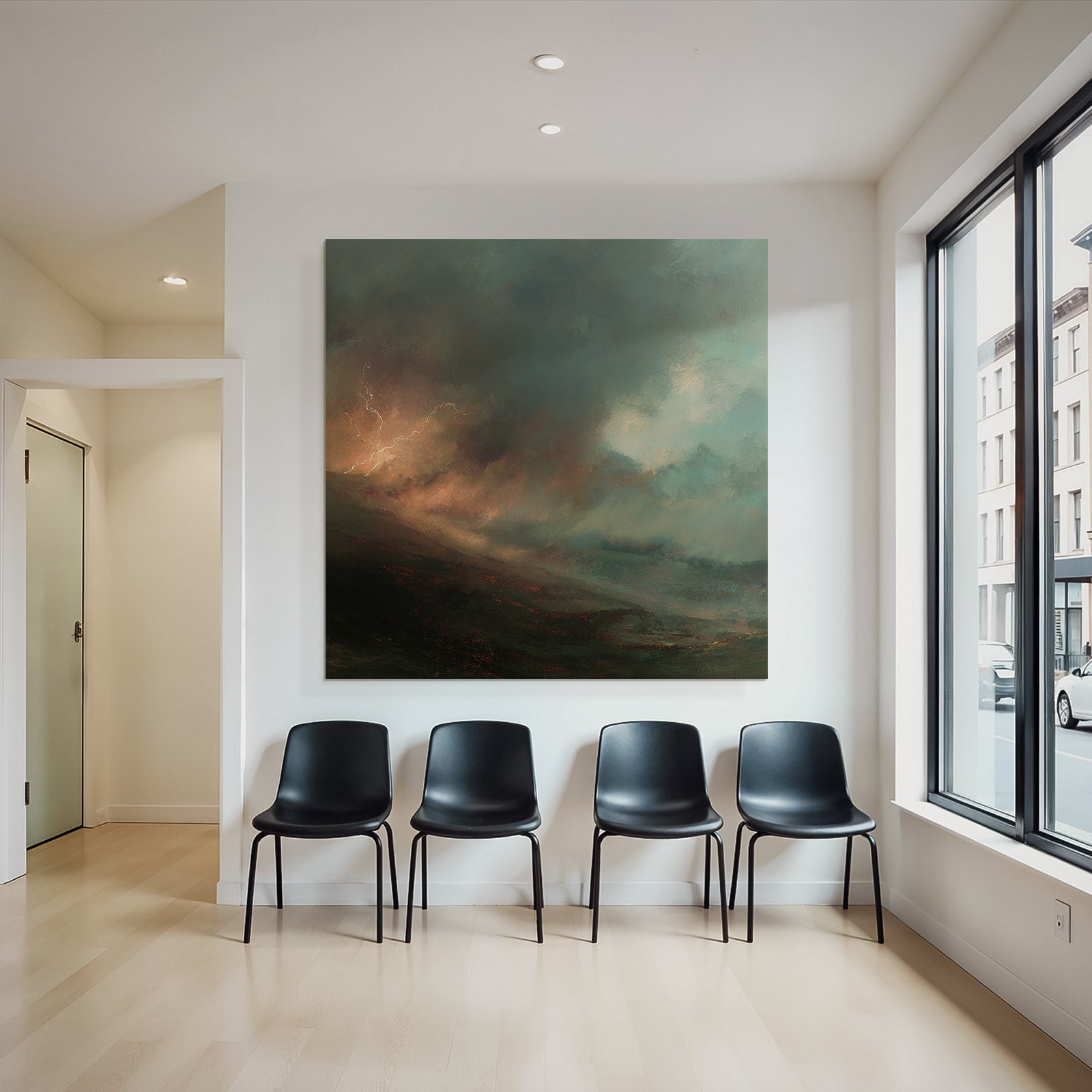 Gewitterlandschaft Mit Dramatischer Beleuchtung