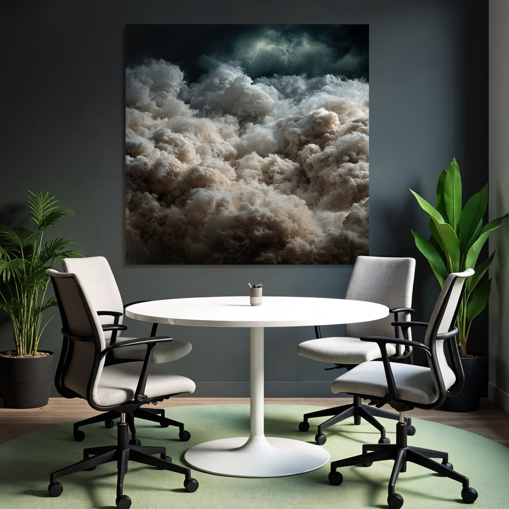 Turbulente Sturmwolken Mit Blitz