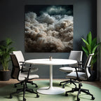 Turbulente Sturmwolken Mit Blitz