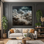 Turbulente Sturmwolken Mit Blitz