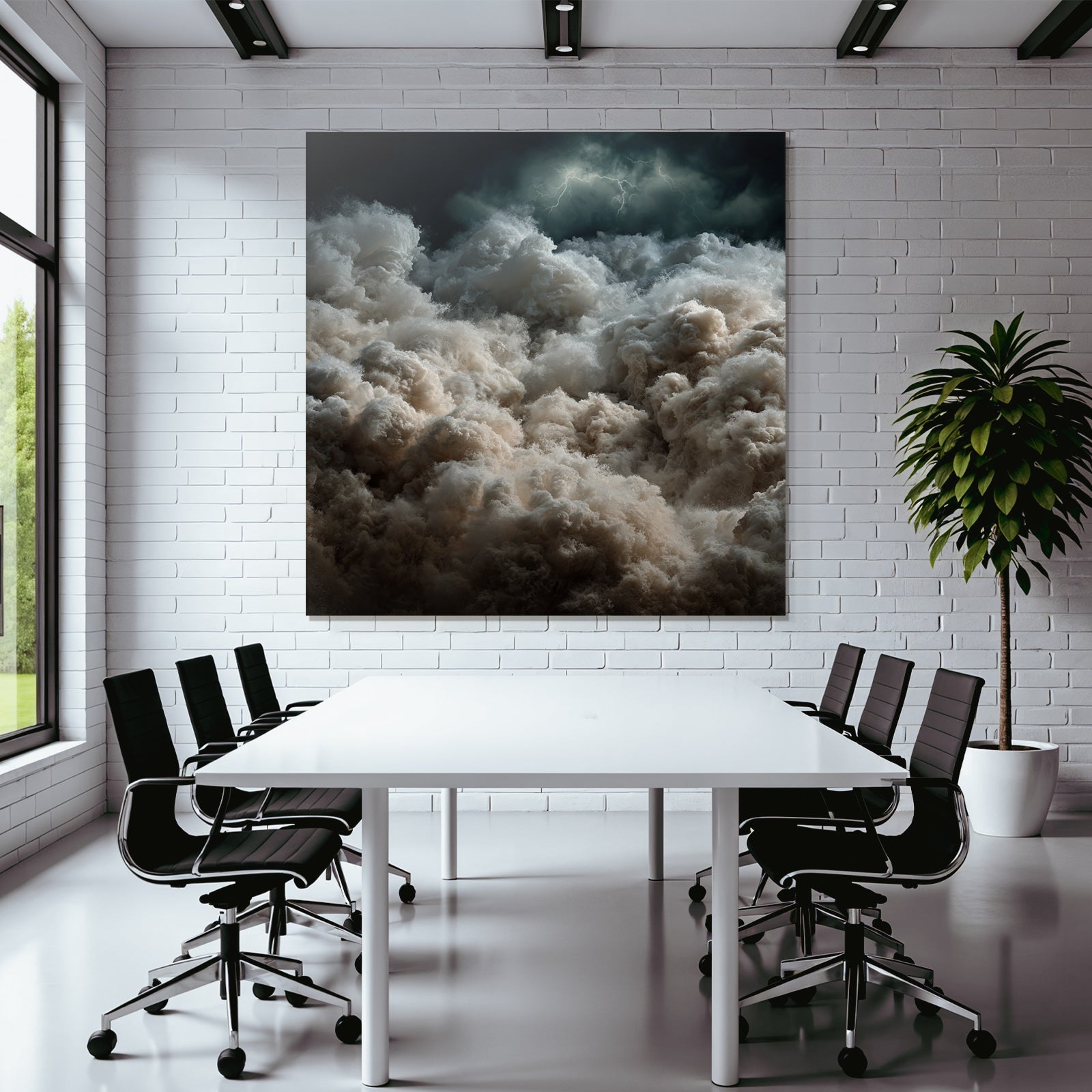 Turbulente Sturmwolken Mit Blitz