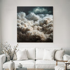 Turbulente Sturmwolken Mit Blitz