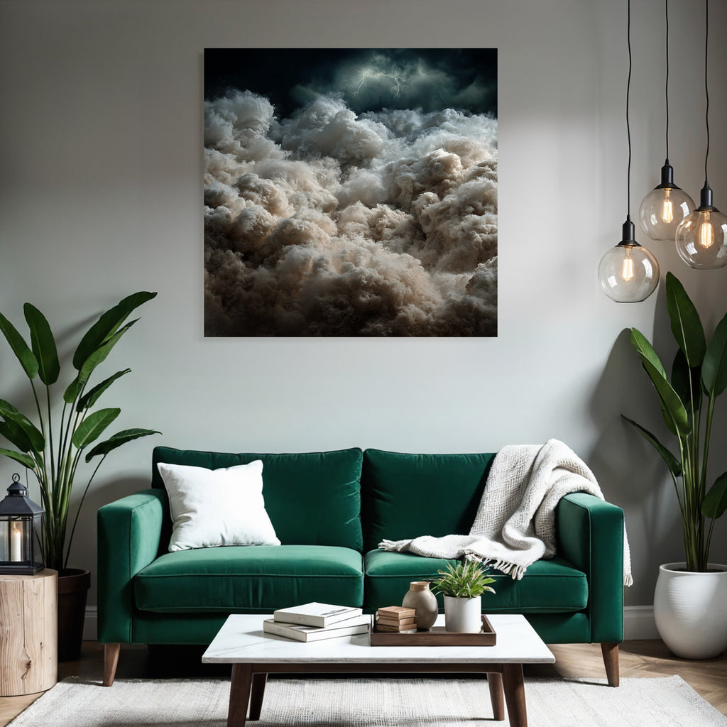 Turbulente Sturmwolken Mit Blitz