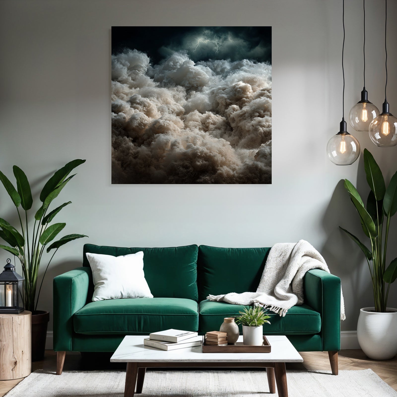 Turbulente Sturmwolken Mit Blitz