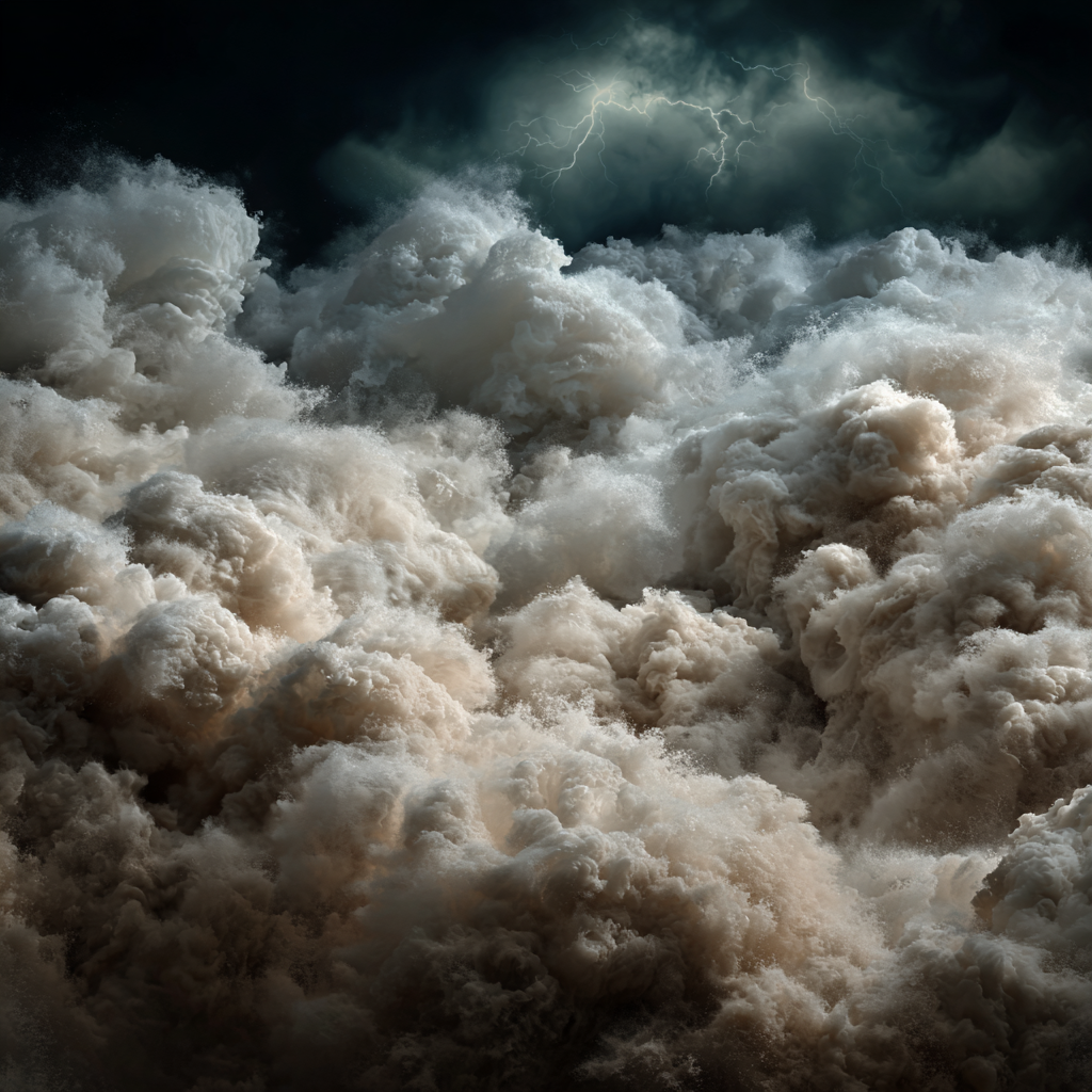 Turbulente Sturmwolken Mit Blitz | Nahaufnahmen | Natur