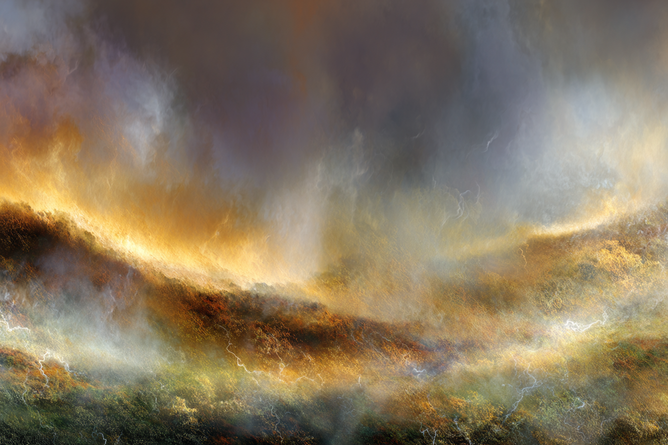 Abstrakte Landschaft Mit Wolken Hügeln Und Licht | Nahaufnahmen | Natur