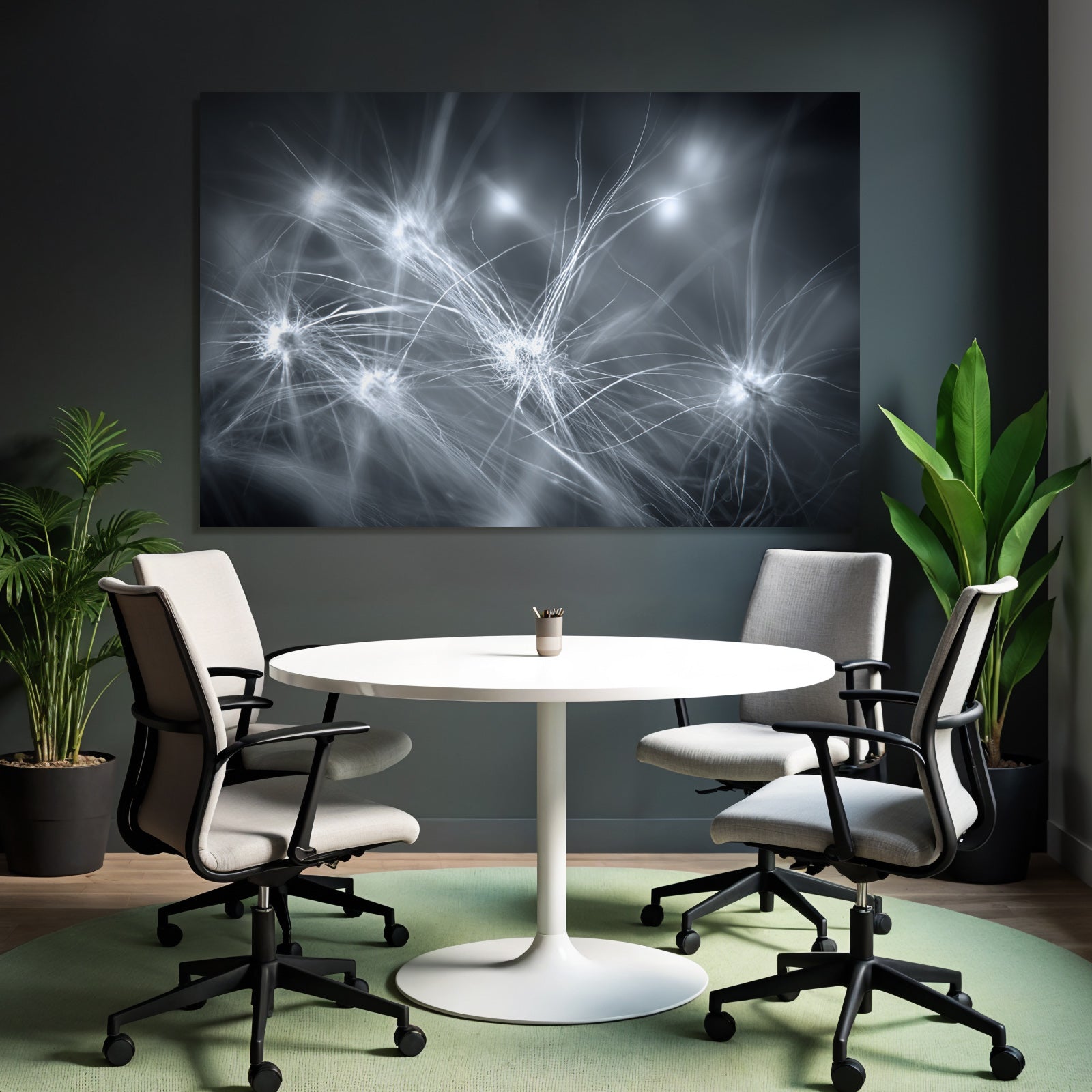 Abstrakte Monochrome Neuronale Netze Lichtspuren Visualisierung