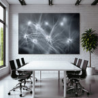 Abstrakte Monochrome Neuronale Netze Lichtspuren Visualisierung