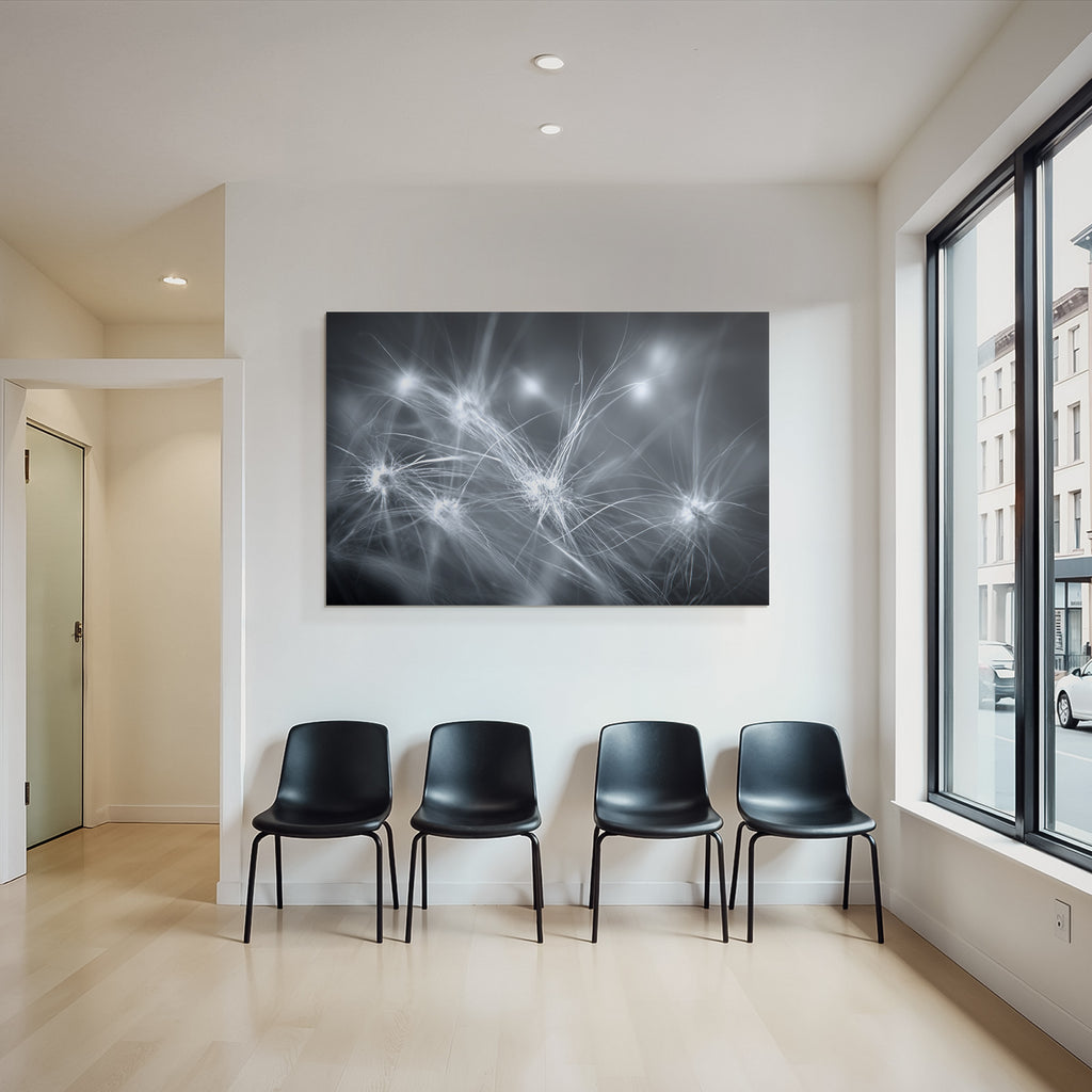 Abstrakte Monochrome Neuronale Netze Lichtspuren Visualisierung