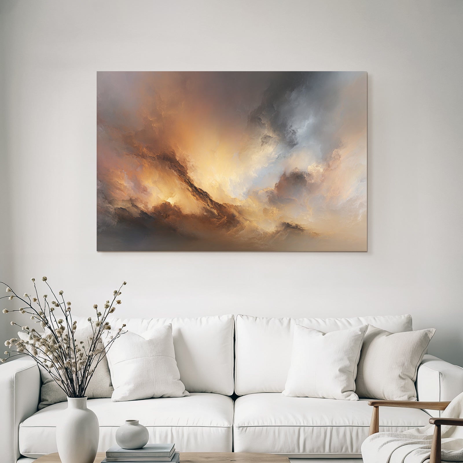 Erhabene Wolkenlandschaft In Warmen Und Kalten Tönen