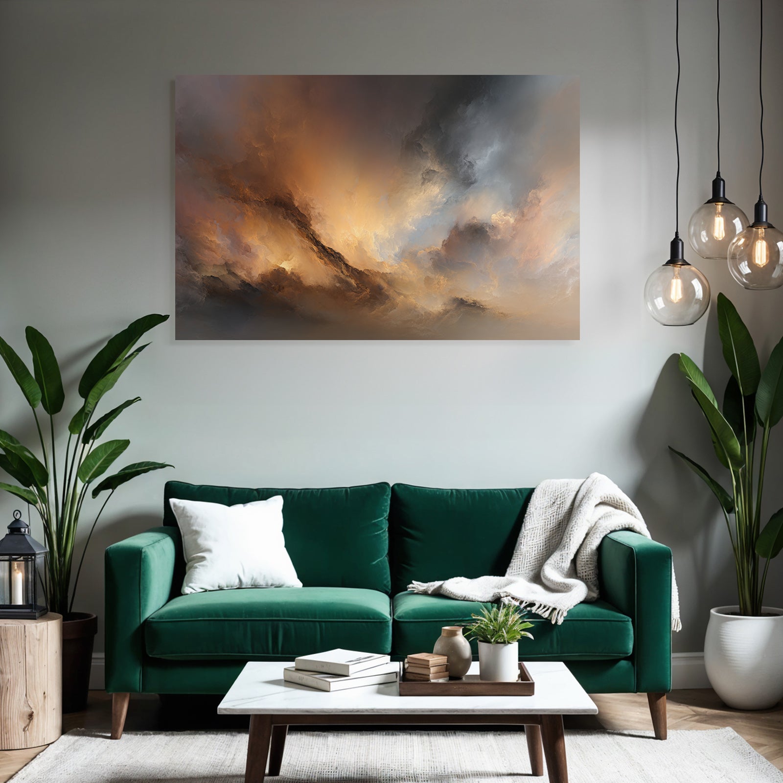 Erhabene Wolkenlandschaft In Warmen Und Kalten Tönen