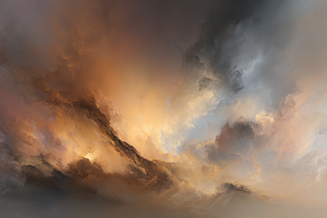 Erhabene Wolkenlandschaft In Warmen Und Kalten Tönen | Nahaufnahmen | Natur