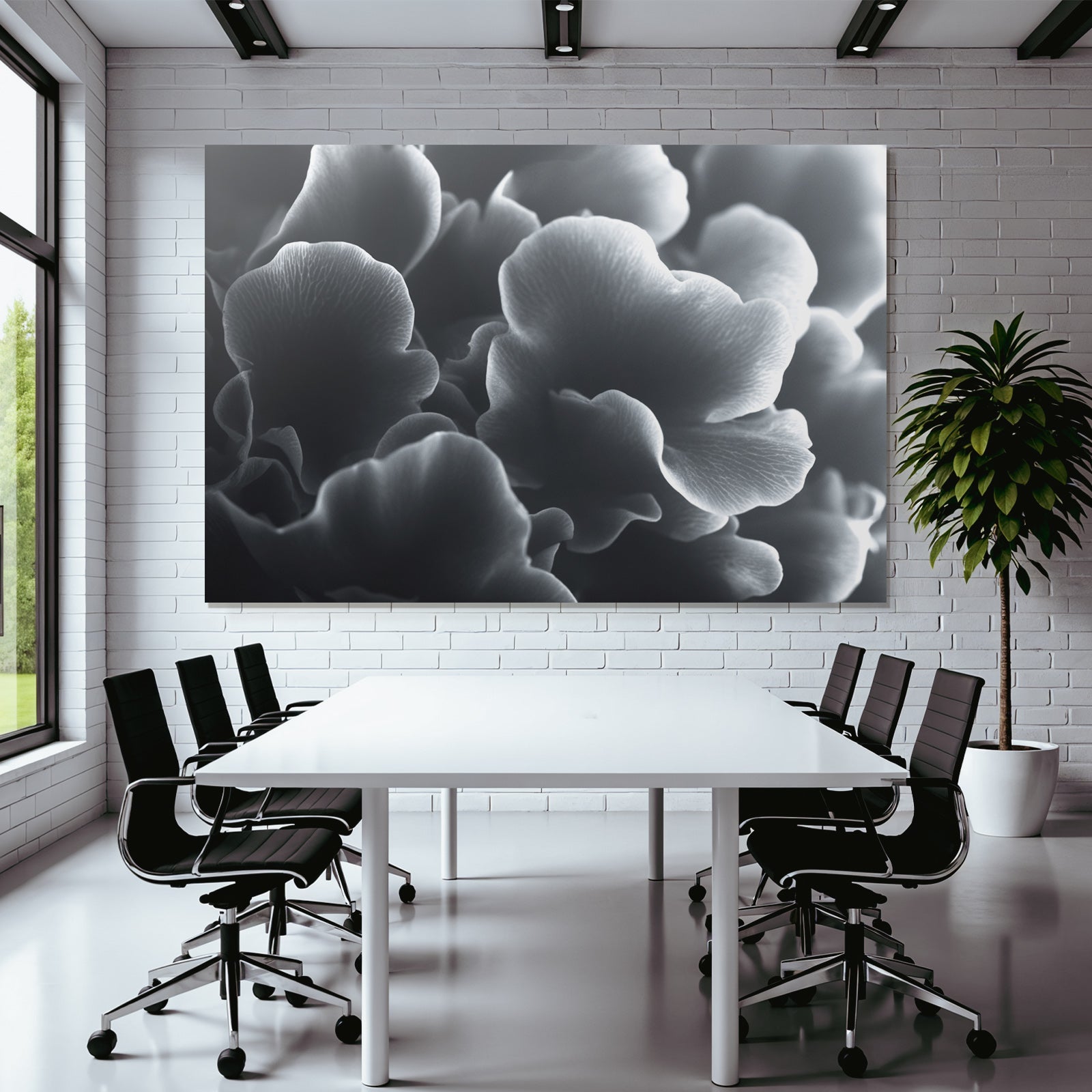 Monochrome Blumenstruktur In Nahaufnahme