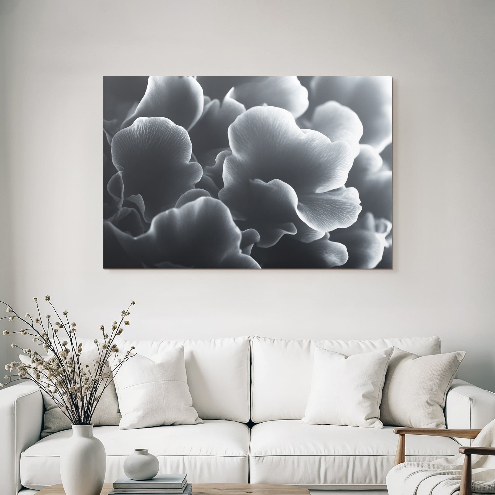 Monochrome Blumenstruktur In Nahaufnahme