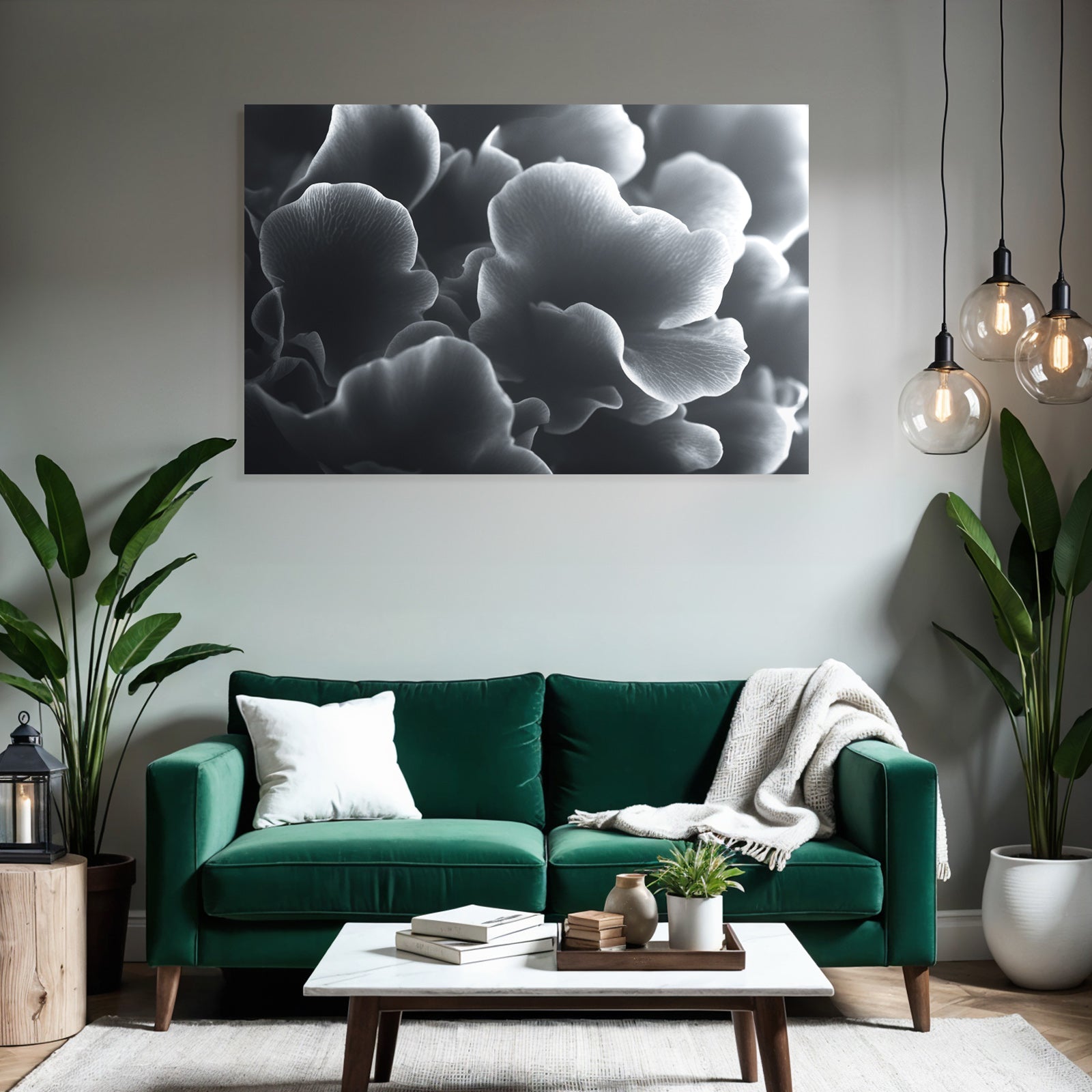 Monochrome Blumenstruktur In Nahaufnahme