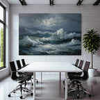 Sturmmeer Tosende Wellen Dunkler Himmel