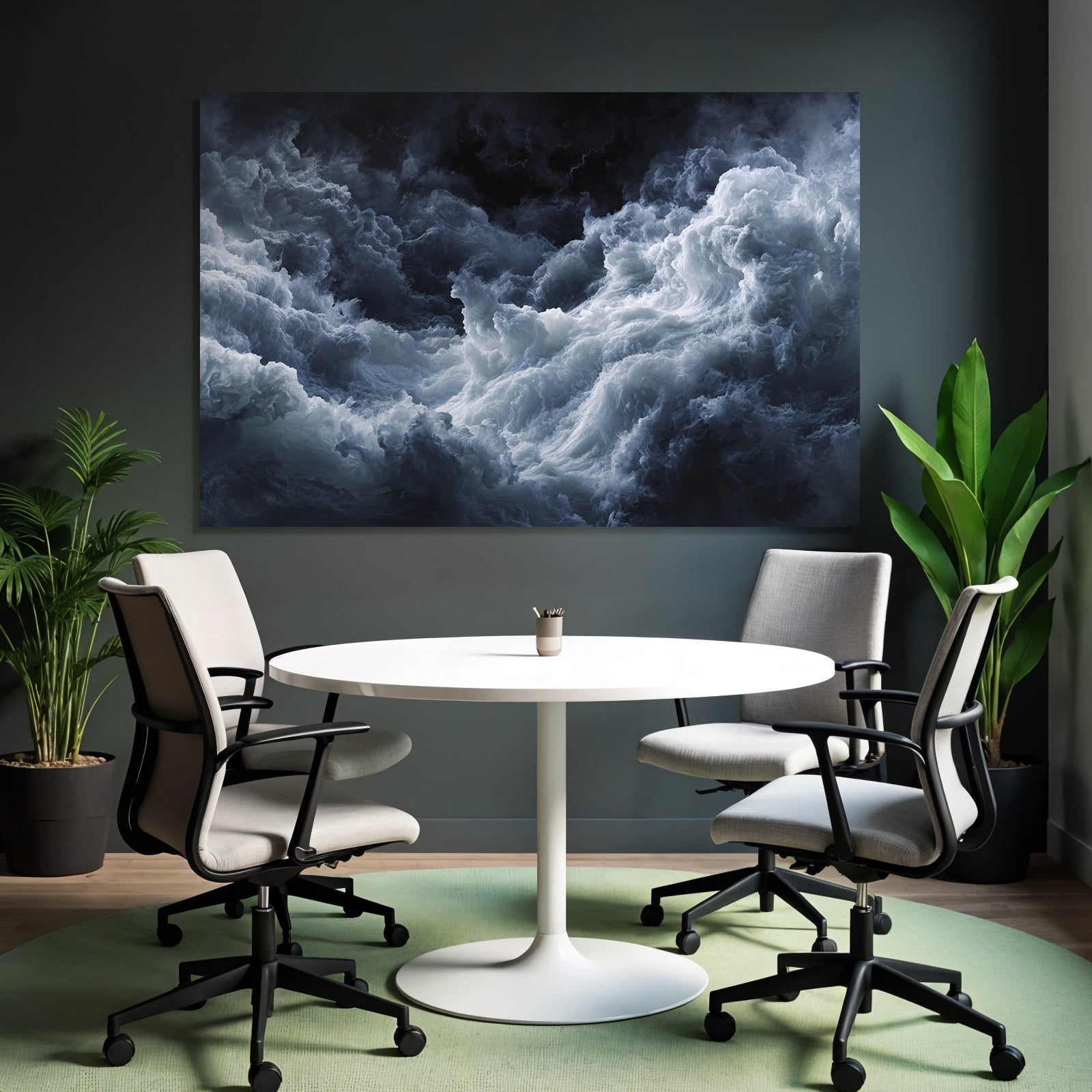 Turbulentes Sturmmeer Und Tosende Wolken