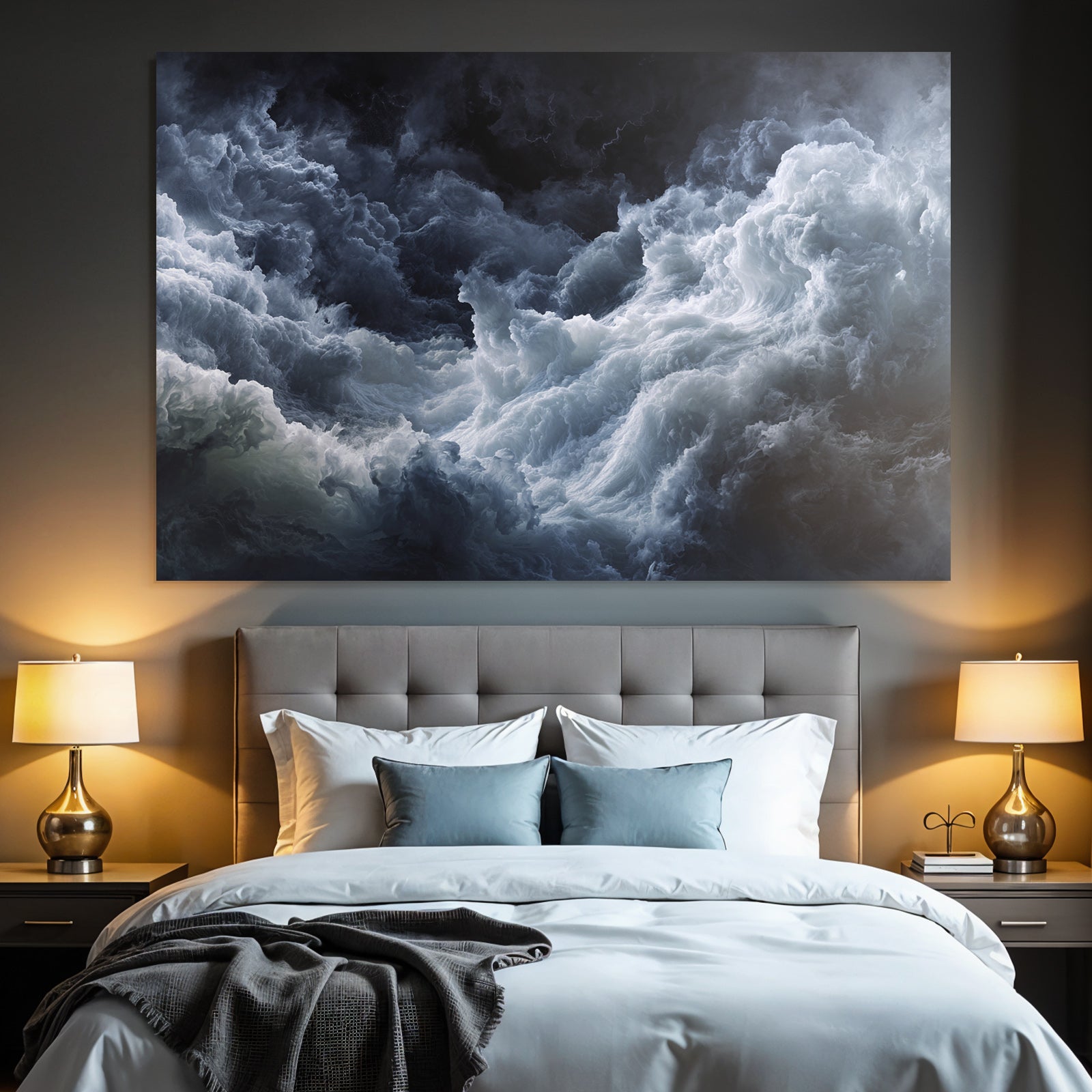 Turbulentes Sturmmeer Und Tosende Wolken
