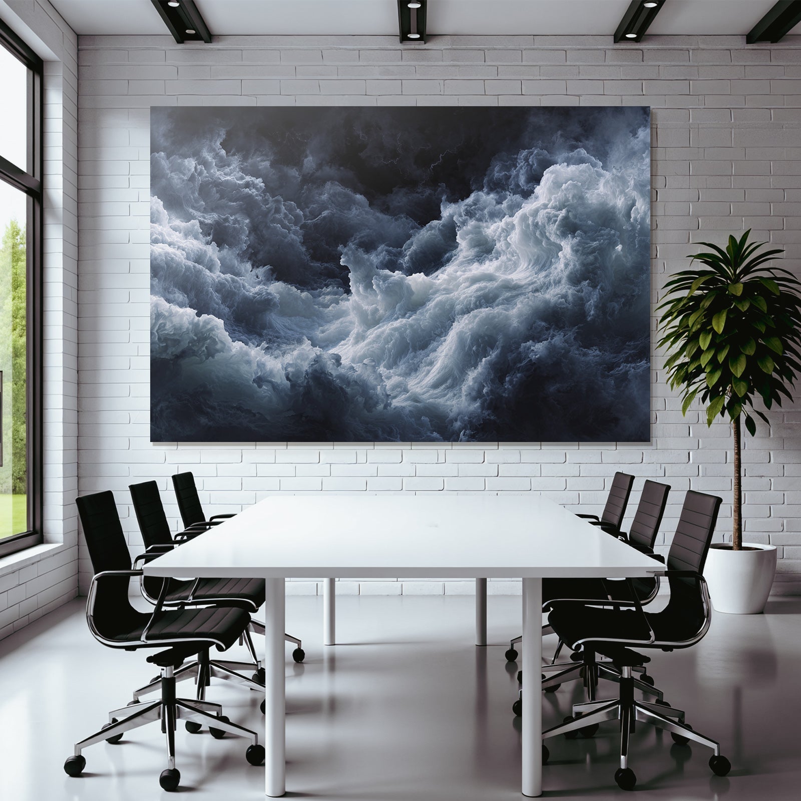 Turbulentes Sturmmeer Und Tosende Wolken