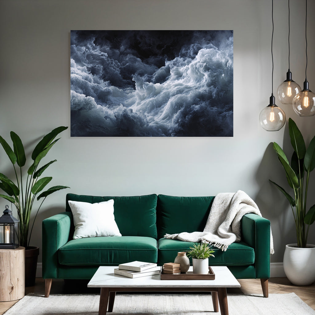 Turbulentes Sturmmeer Und Tosende Wolken