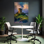 Alter Stein Turm Am Hang Vor Buntem Himmel