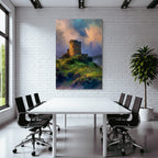 Alter Stein Turm Am Hang Vor Buntem Himmel
