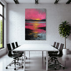 Bunte Landschaft Mit Sonnenuntergang Am Wasser