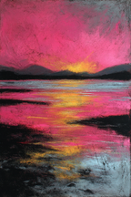 Bunte Landschaft Mit Sonnenuntergang Am Wasser | Nebel und Wetter | Natur