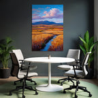 Impressionistische Landschaft Mit Rollenden Hügeln Und Bach