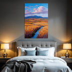 Impressionistische Landschaft Mit Rollenden Hügeln Und Bach