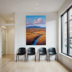 Impressionistische Landschaft Mit Rollenden Hügeln Und Bach