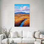 Impressionistische Landschaft Mit Rollenden Hügeln Und Bach
