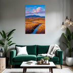 Impressionistische Landschaft Mit Rollenden Hügeln Und Bach