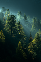 Morgendlicher Nebelwald Im Morgenlicht | Nebel und Wetter | Natur