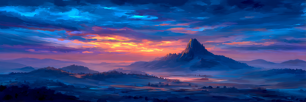 Dramatische Berglandschaft Am Sonnenuntergang | Nebel und Wetter | Natur