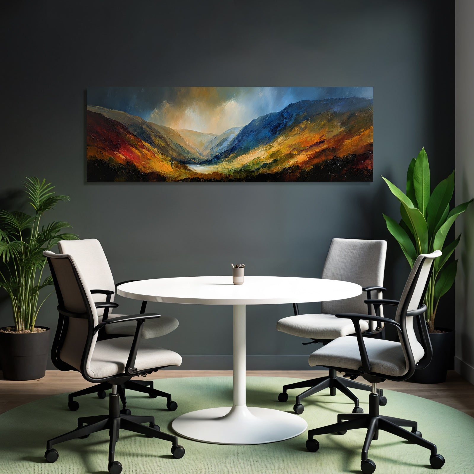 Dramatische Landschaft Mit Berghang Und See